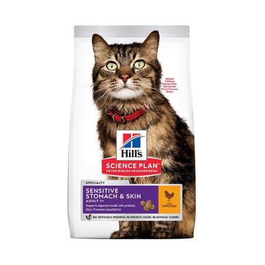[604072] Hills Science Plan Sensitive Stomach & Skin Adult Cat Food with Chicken 1.5kg