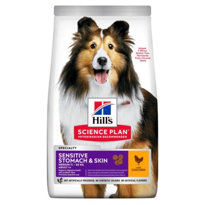 Hills Science Plan Sensitive Stomach & Skin Medium Adult Dog Food with Chicken 2.5kg