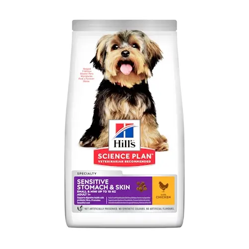 [604247] Hills Science Plan Sensitive Stomach & Skin Small & Mini Adult Dog Food with Chicken 1.5kg