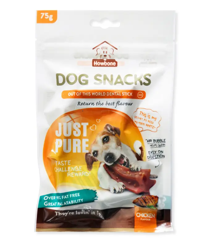 [HB06410] Howbone Chicken Flavour Dental Stick Snack Pouch 75g