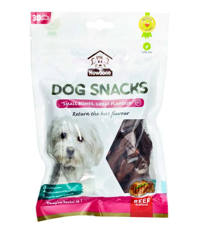 Howbone Beef Flavour Mini Bone Snack Pack 270g, 30pcs