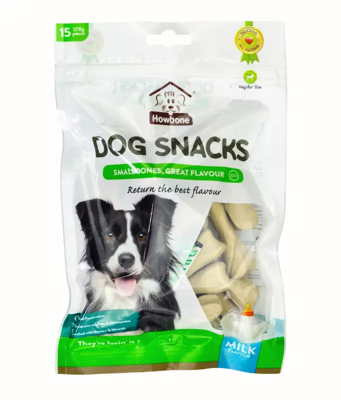 Howbone Dog Snack -Small Bone 270g (15pcs/pack) - Milk Flavour 