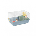 IMAC CRICETI 60 - 2nd Life Plastic Hamster Cage For Compact Small Pet Habitat - ZINC/AVIO BLUE Size : 60.5 x 40.5 x 33cm