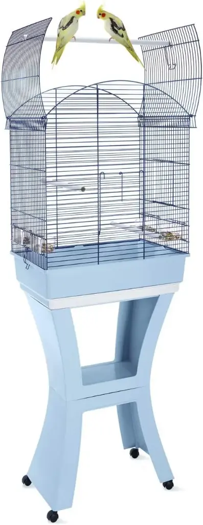[IM13555] IMAC Calla Small Blue Bird Cage With Stand - Perfectly Sized Habitat for Small Birds - Size: 62 x 43 x 78 -150cm |