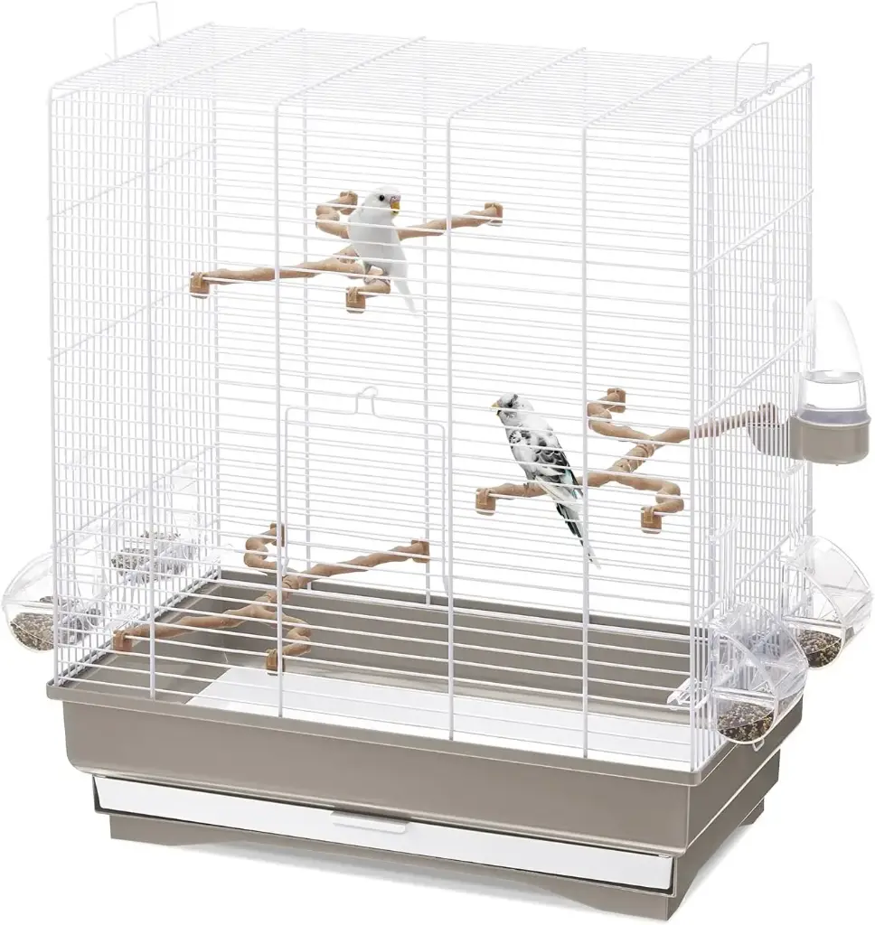 IMAC Carlotta Bird Cage - Ideal Habitat for Canaries, Parakeets & Small Exotic Birds Size: 50 x 30 x 56cm (White)
