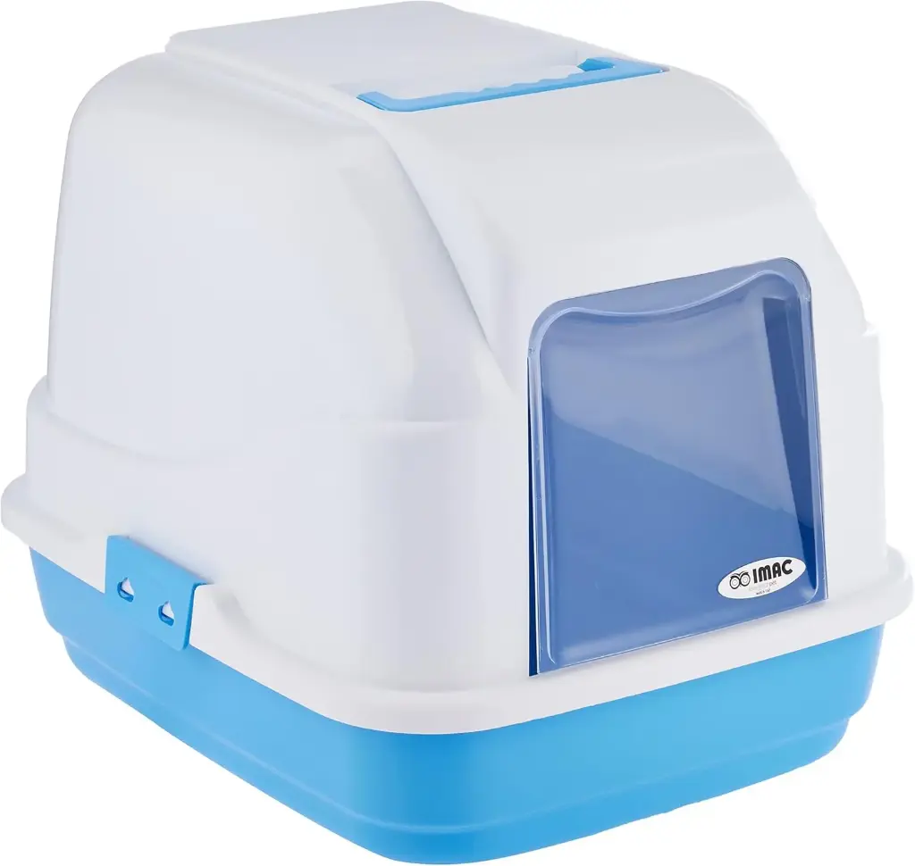 [IM84194S] IMAC Privacy Pod – Covered Cat Toilet for Hygiene & Comfort - Size: 50 x 40 x 40cm (Blue)