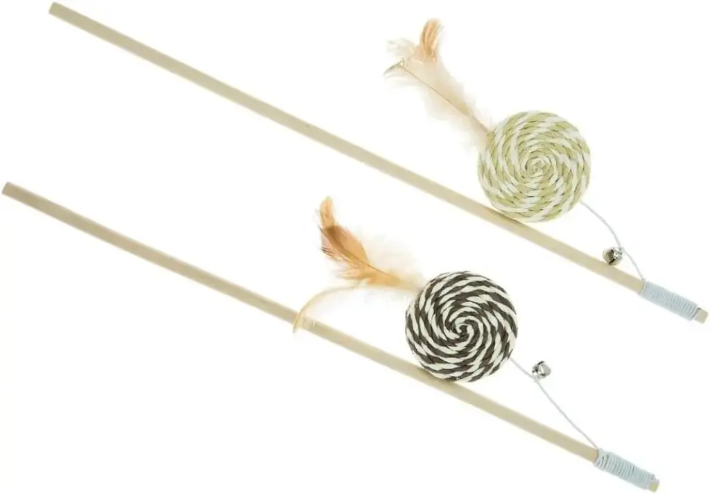 [IGC722] IMAC Cat Toy Cane with Sisal Sweet & Feathers (40cm)1pc