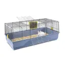 IMAC EASY 120 Recycled Plastic Small Pet Cage – Spacious Eco-Friendly Habitat in White & Avio Blue (120 x 60 x 46.5cm)