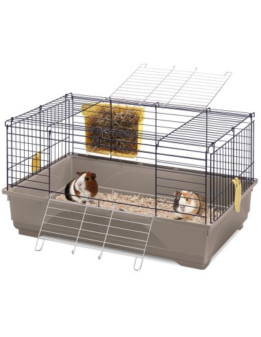 [IM04653] IMAC EASY 80 Small Pet Cage – Spacious Habitat for Rabbits & Guinea Pigs with Easy Access Design (Size : 80 x 48.5 x 42cm)