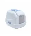 IMAC Easy Cat Hooded Litter Box –  Enclosed Toilet, Made from Eco-Friendly Second Life Plastic, Sustainable Cat Care (Blue) (Size: 50 x 40 x 40cm)