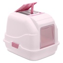 IMAC Easy Cat Hooded Litter Box –  Enclosed Toilet, Made from Eco-Friendly Second Life Plastic, Sustainable Cat Care (Pink) (Size: 50 x 40 x 40cm)