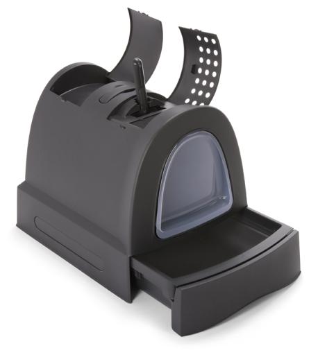 IMAC Zuma Litter Box For Cats - 40 x 56 x 42.5cm Color: Black, Dimension: 40 x 56 x 42.5cm, Sizes: M