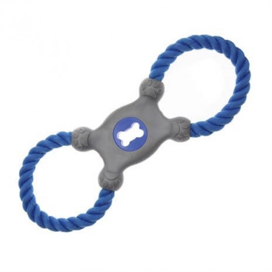 [ICC133] Imac Dog Tug Toy Double Handle In TPR with Rope, 30x10cm