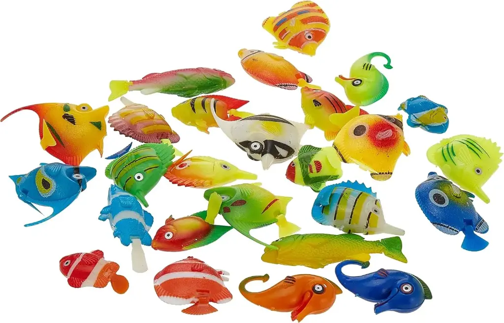 KW Zone 26-Piece Fish Plastic Aquarium Decor – Colorful, Safe & Lifelike Ornaments for Aquatic Environments