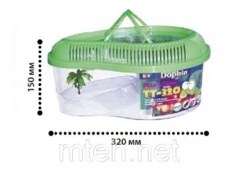 [TRTLBWLTT320C] KW Zone Turtle Tank With Cover 32*15cm