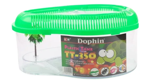 KW Zone Turtle Tank With Cover[Dimension - 35 x 15.5cm]