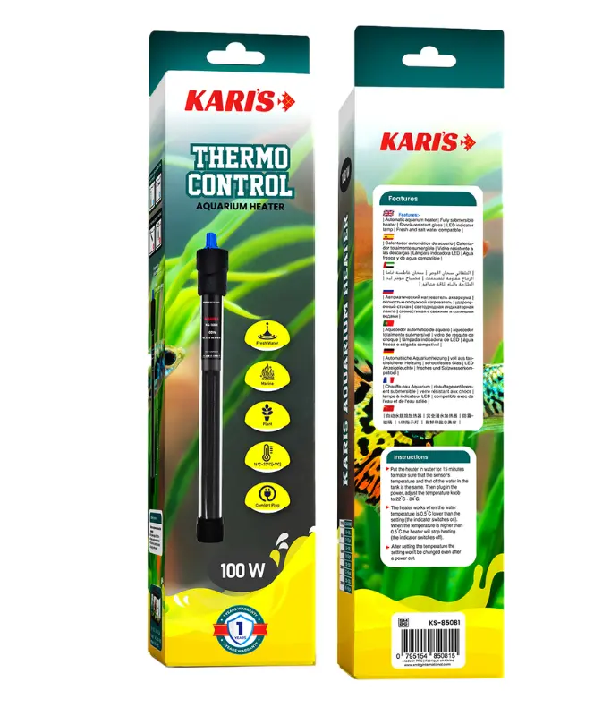 Karis 100W Aquarium Heater – Precise Temperature Control for Healthy Fish & Aquatic Life