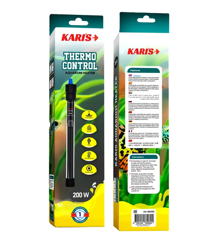 Karis 200W Aquarium Heater – Precise Temperature Control for Healthy Fish & Aquatic Life