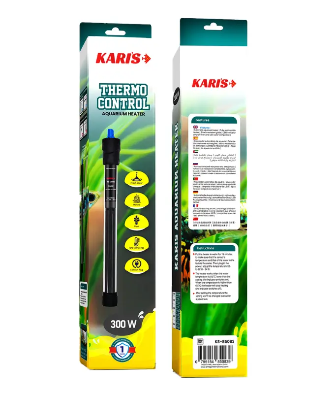 Karis 300W Aquarium Heater – Precise Temperature Control for Healthy Fish & Aquatic Life