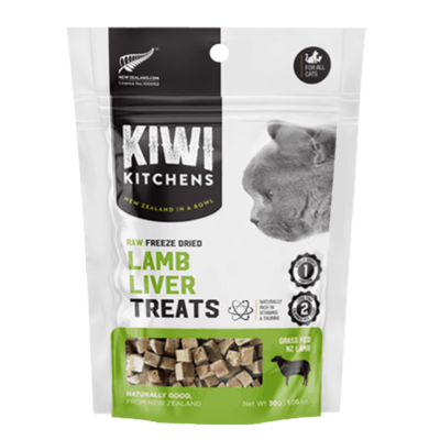 [643007] Kiwi Kitchens Raw Freeze Dried Lamb Liver Cat Treats Bag 30g