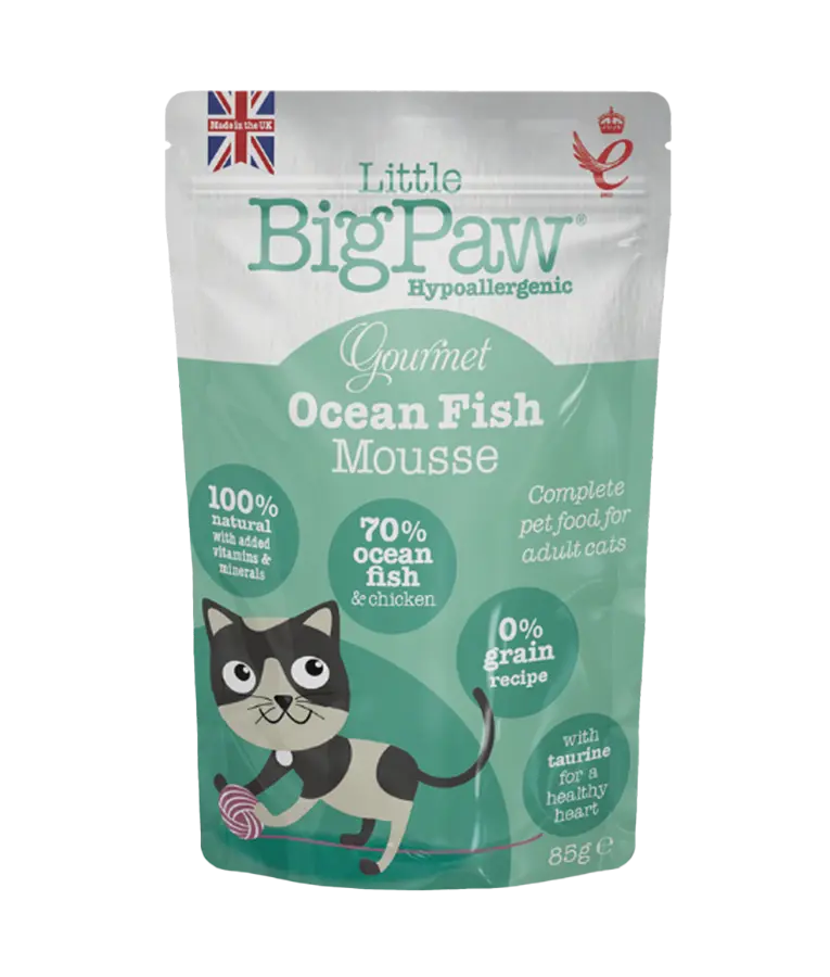 [5060251321472] Little Big Paw Gourmet Fish Mousse Wet Cat Food Pouch 85g