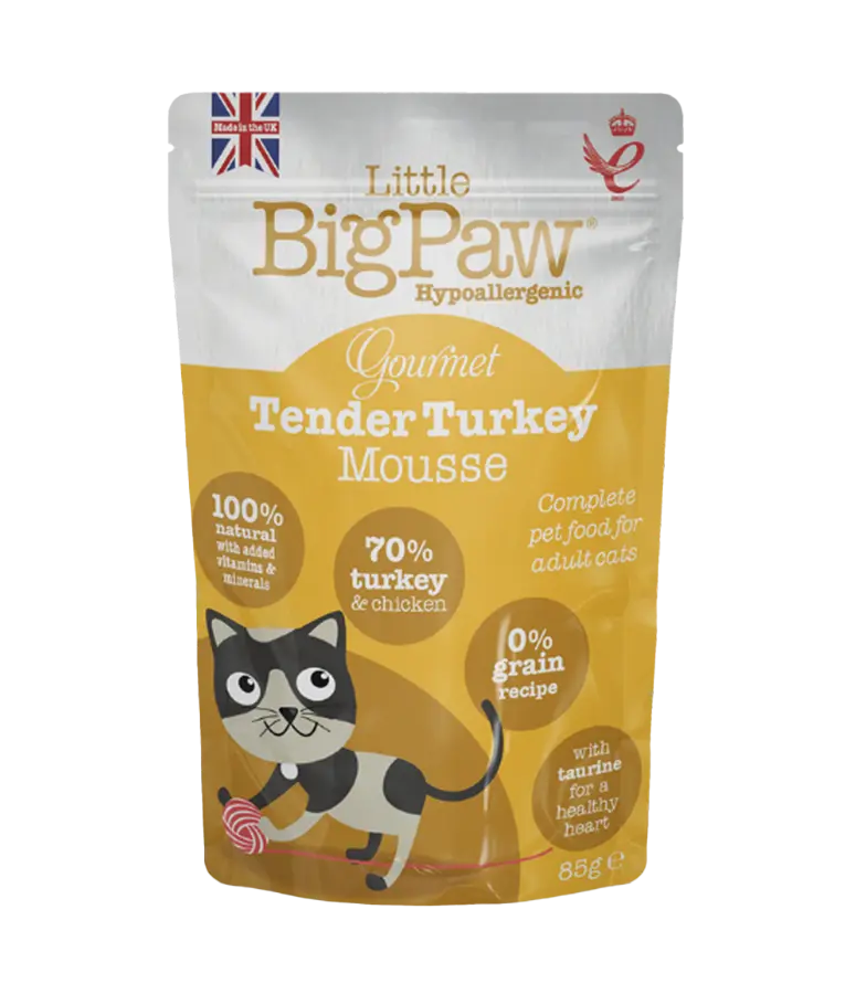 [5060251320383] Little BigPaw Gourmet Tender Turkey Mousse Wet Cat Food (85G-NA)