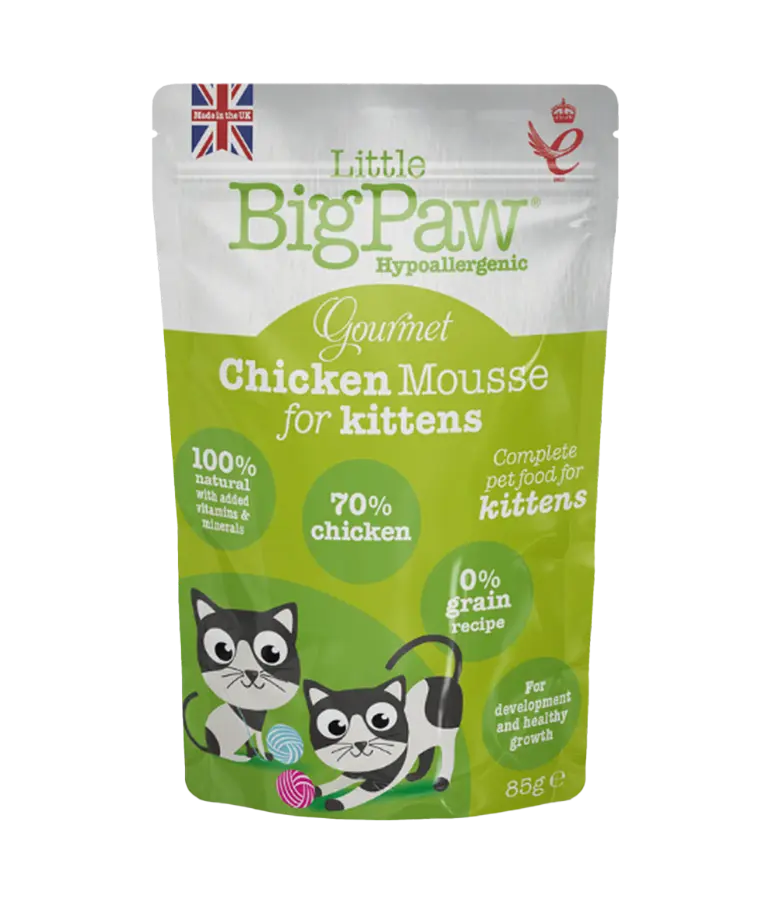[1321090] Little Big Paw Gourmet Chicken Mousse Wet Kitten Food Pouch 85g