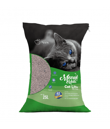 MEOW MATES BENTONITE CAT LITTER APPLE 25L