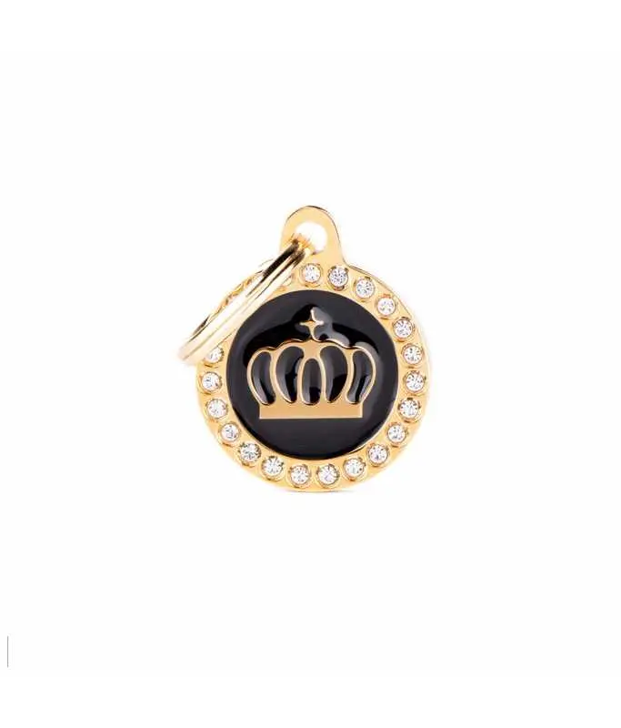MY FAMILY BLACK CIRCLE GLAM CROWN GOLD