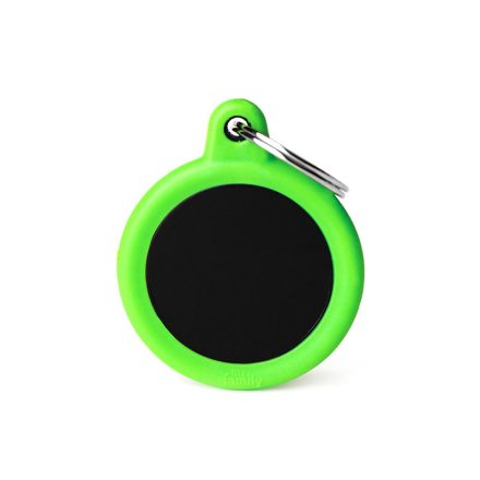 [HTA04GREENMP] MY FAMILY CERCHIO ALLUMINIO NERO GOMMA VERDE HUSHTAG