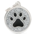 MY FAMILY CERCHIO GRANDE ZAMPA NERA GLITTER GRIGIO