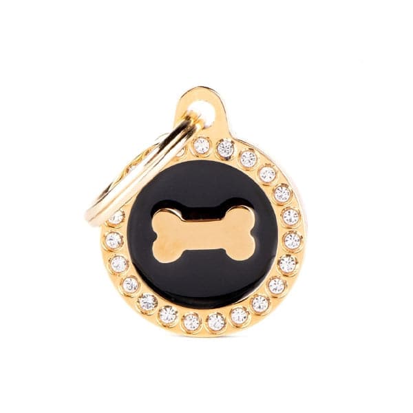 [BH30GM01G] MY FAMILY CERCHIO PICCOLO NERO OSSO GLAM GOLD