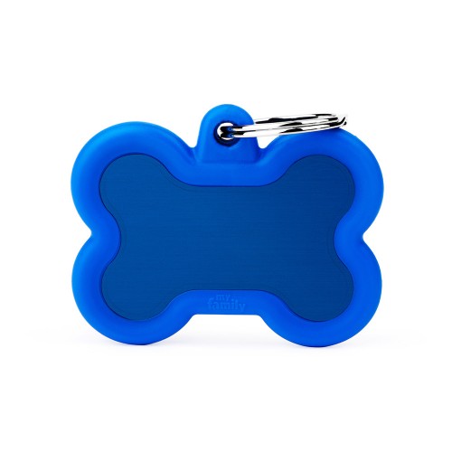[HTA01BLUE] MY FAMILY OSSO ALLUMINIO BLU GOMMA BLU