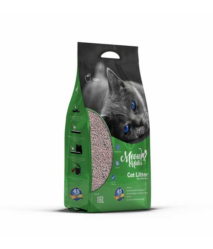 [6973373204471] Meow Mates Bentonite Cat Litter - Apple Scent 16L-10kg