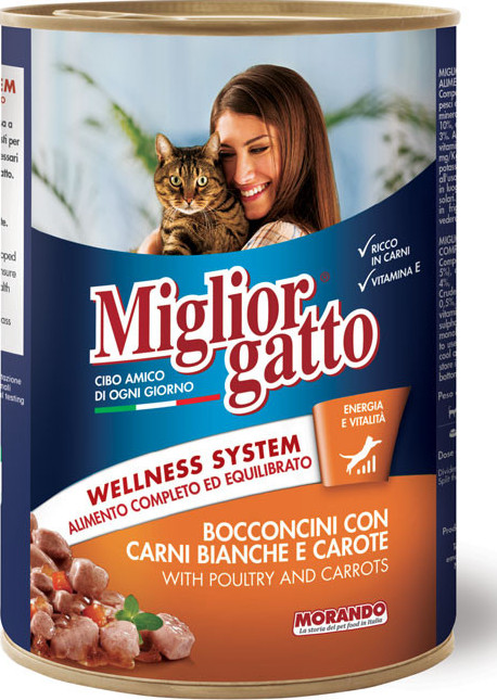 [8007520012171] Miglior Chunks Poultry And Carrots Wet Cat Food Can 405g