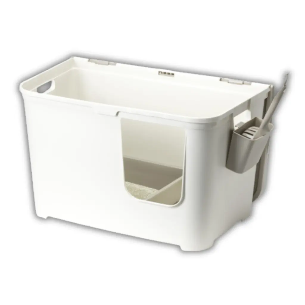 [MOD-BL73-0354-CO] Moderna Casetta Camelia Revolutionary Litter Box- Soft White, L 75.7 x W 45 x H 45 cm