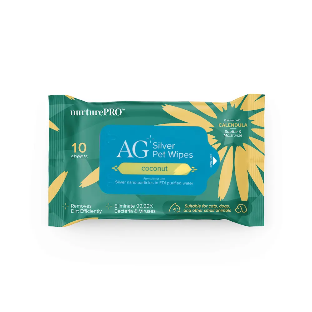 NurturePro AG+ Silver Pet Wet Wipes -Coconut (100 Sheets/ Pack)