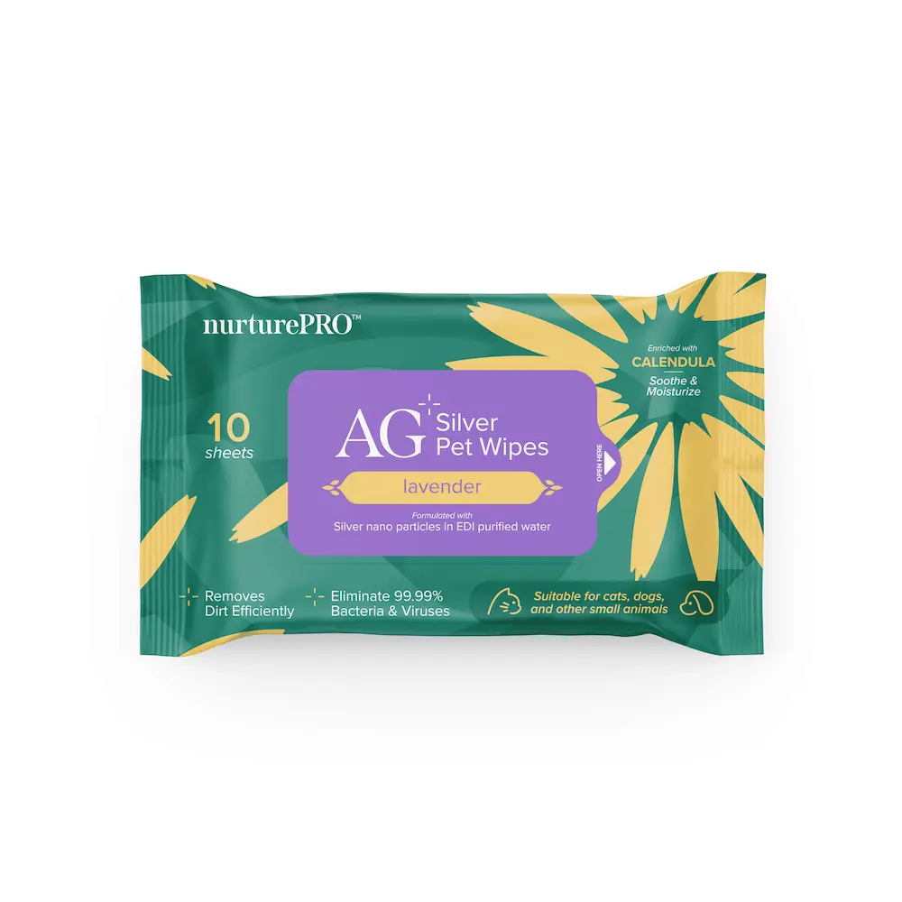 NurturePro AG+ Silver Pet Wet Wipes -Lavender