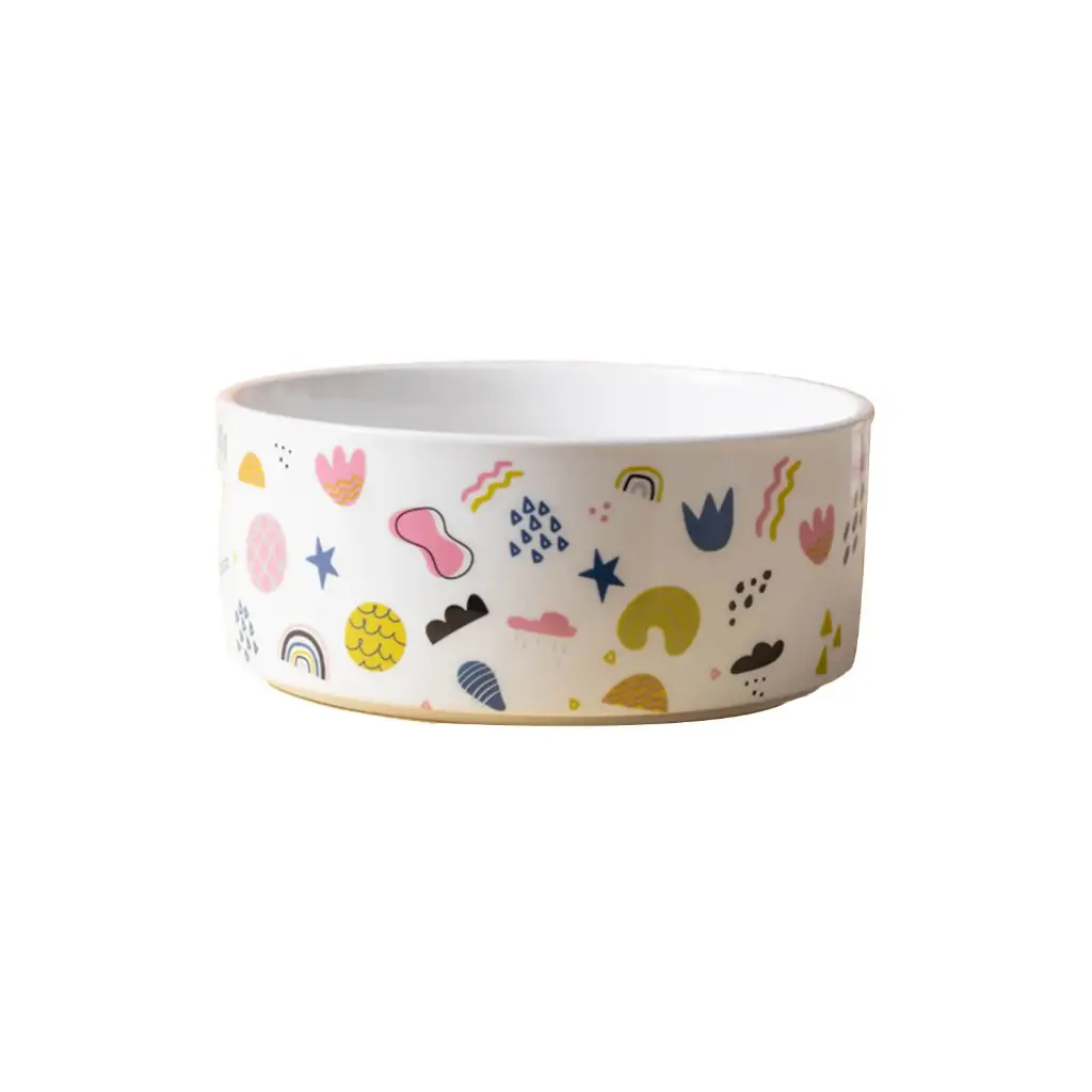 PETBROO PRINTED CERAMIC BOWL 14*6CM 600ML PB13443