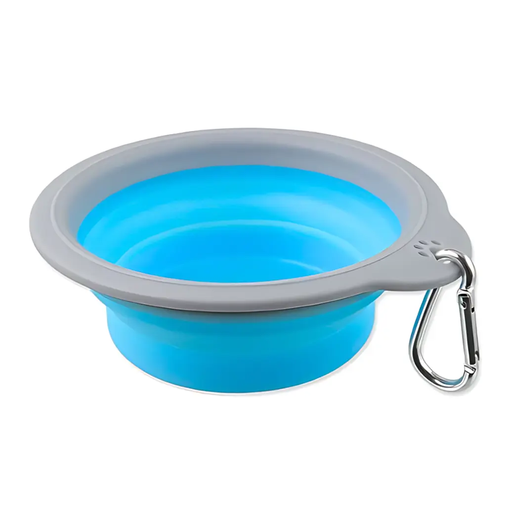 Pado Adjustable Blue And Gray Bowl Small - 15x13.7x(2.2-5cm)