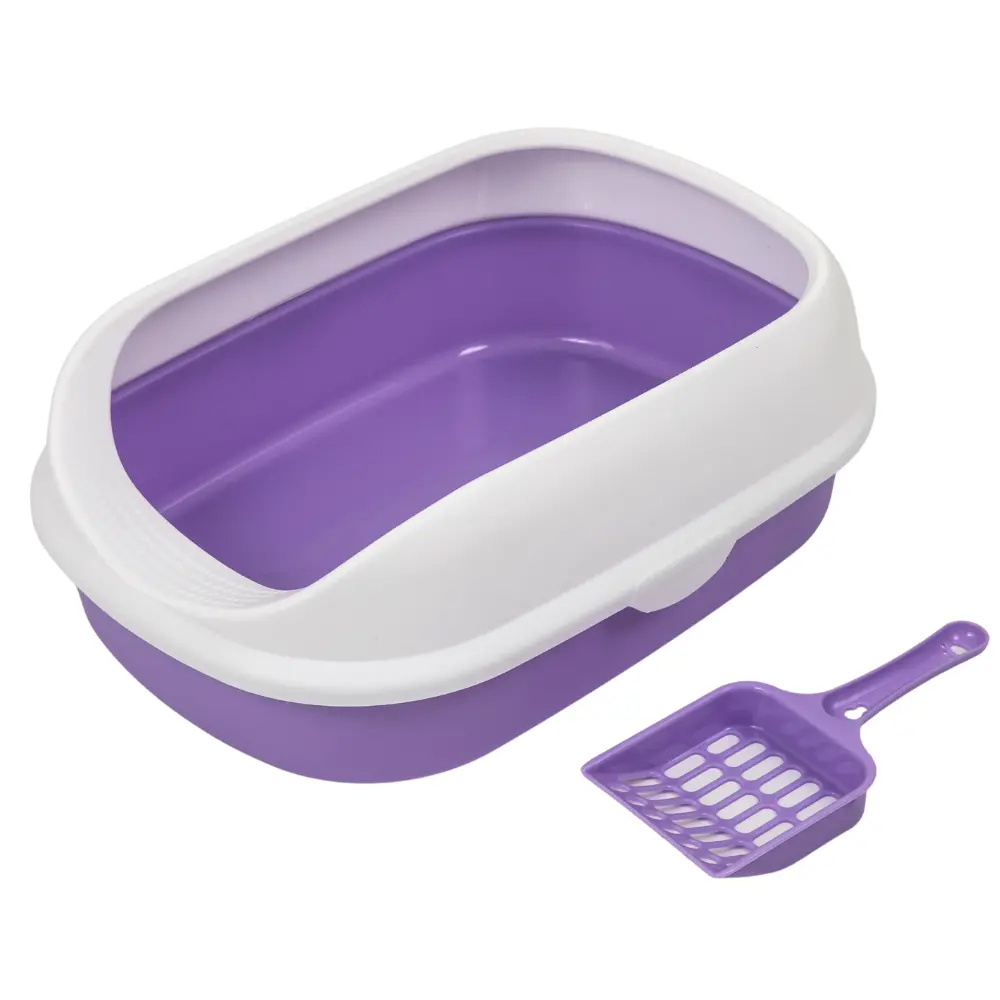 Pado Cat Litter Tray Curved Top 41x31x14cm-Purple