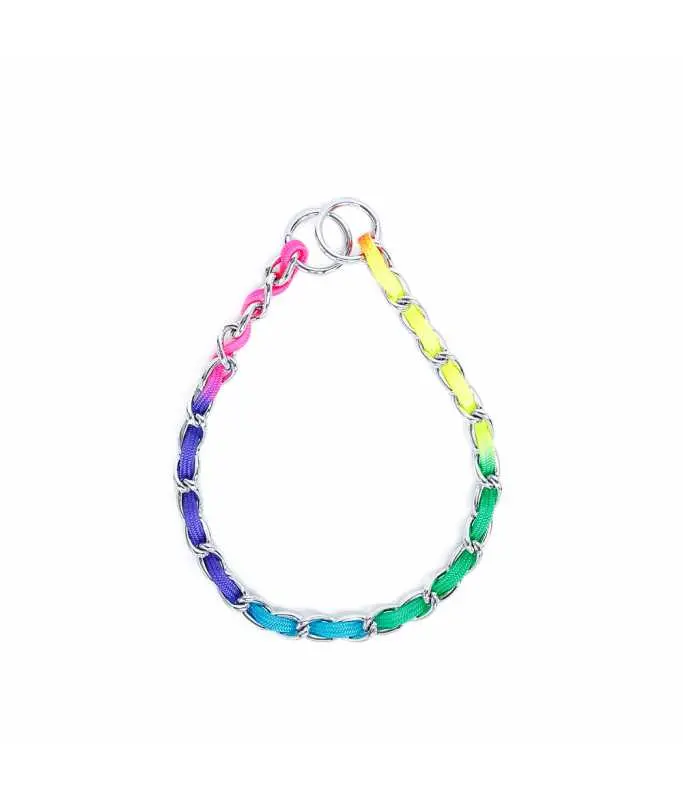 Pado Choke Chain with Coloured RopeDimension: 3.5mm x 65cm