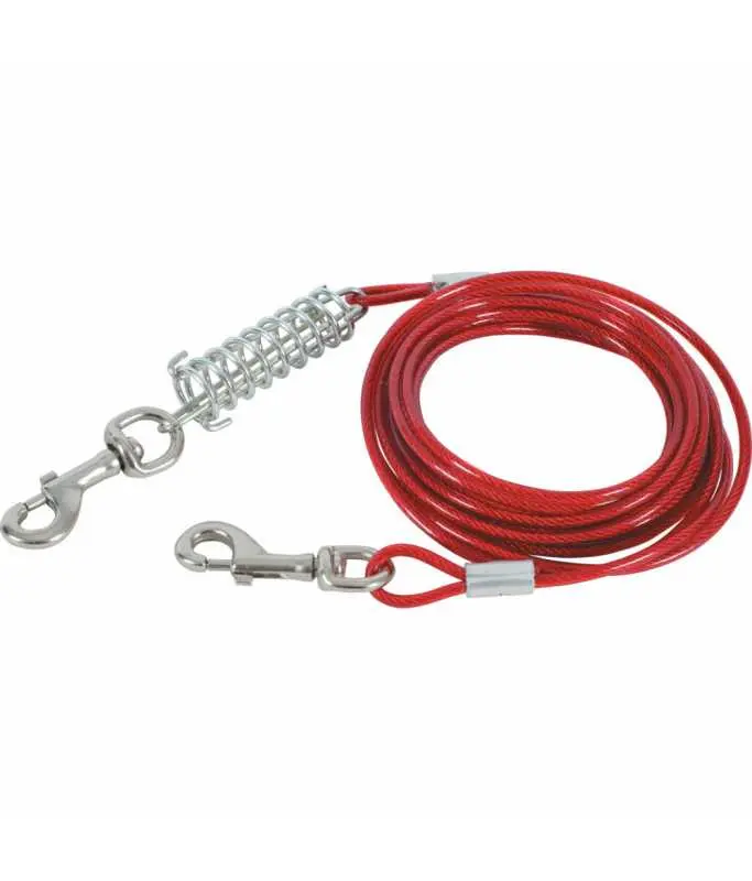Pado Dog Tie Out Cable with Spring 5mm x 500cmDimension: 5mm x 500cm