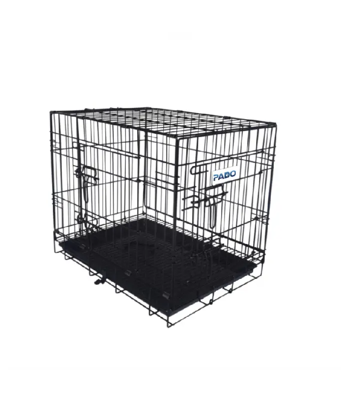 Pado Double Door Dog Crate with Mesh Floor, 61x44.5x51.5cm