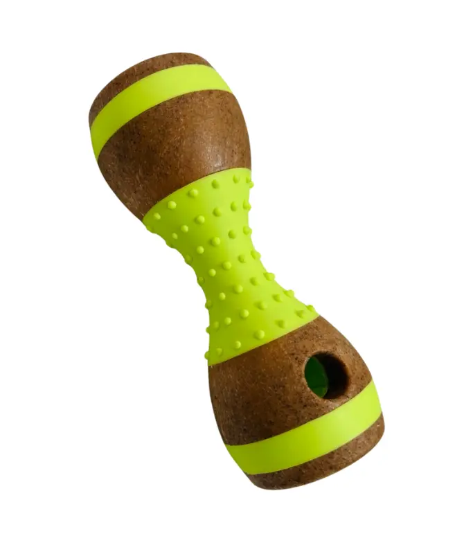 Pado Dumbbell Nylon And Wood TPR Dog Treat Toy 15.2x6x6 Cm