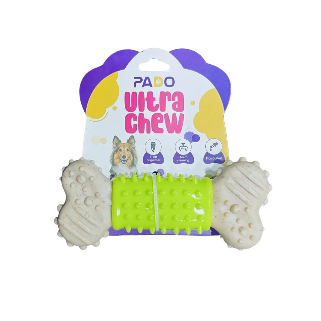 PadoGreenAndBrownBoneTougherToyS(12x5x2cm)