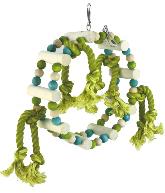 PadoGreenRoundLaderHangingBirdToy-6x1.8x18cm