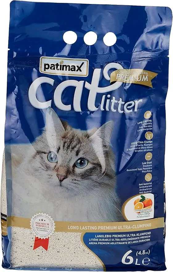 Patimax Premium Ultra Clumping Cat LitterFragrance/Flavour: Orange, Sizes: 6L