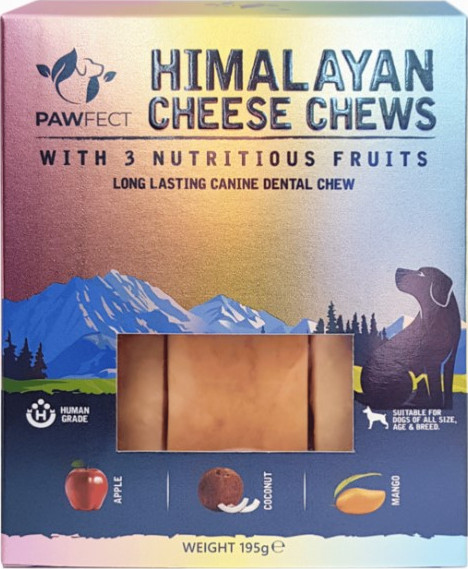 Pawfect Himalayan Cheese Chew Bar with 3 Nutritious Fruits 195g (3x 65g) 