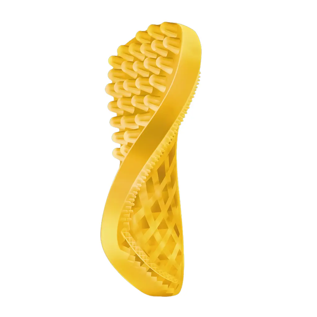 Pet+Me Medium Silicone Brush for Short or Silky Longhair Dog(Yellow)